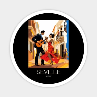 A Pop Art Travel Print of Seville - Spain Magnet